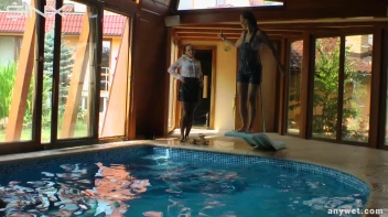 Twins Enjoy A Fully Clothed Splash In The Pool Screencap 43 on www.sinx.com