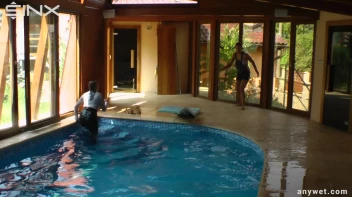 Twins Enjoy A Fully Clothed Splash In The Pool Screencap 46 on www.sinx.com