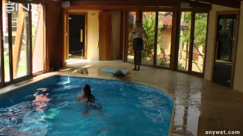 Twins Enjoy A Fully Clothed Splash In The Pool Screencap 47 on www.sinx.com