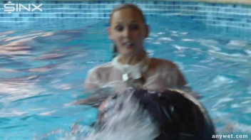 Twins Enjoy A Fully Clothed Splash In The Pool Screencap 50 on www.sinx.com