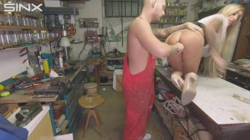 Busty Blonde Daisy Lee Takes Titty Cumshot After Workshop Sex Session Screencap 15 on www.sinx.com