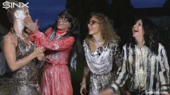 Playful Girls Splat Each Other With Cream Pies - Cam 2 Screencap 18 on www.sinx.com