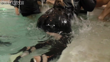 Fully Leathered Blondie Bangs Poolside - Excessive Partying With Hailing Pals And Nasty Gals: Ready For Action! Screencap 19 on www.sinx.com