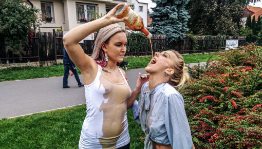 Latest deal - Drink Swapping Blondes Get Wet And Messy