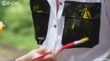 Paint Covered Lexi Dona Orgasms In The Woods - Cam 2 Screencap 26 on www.sinx.com