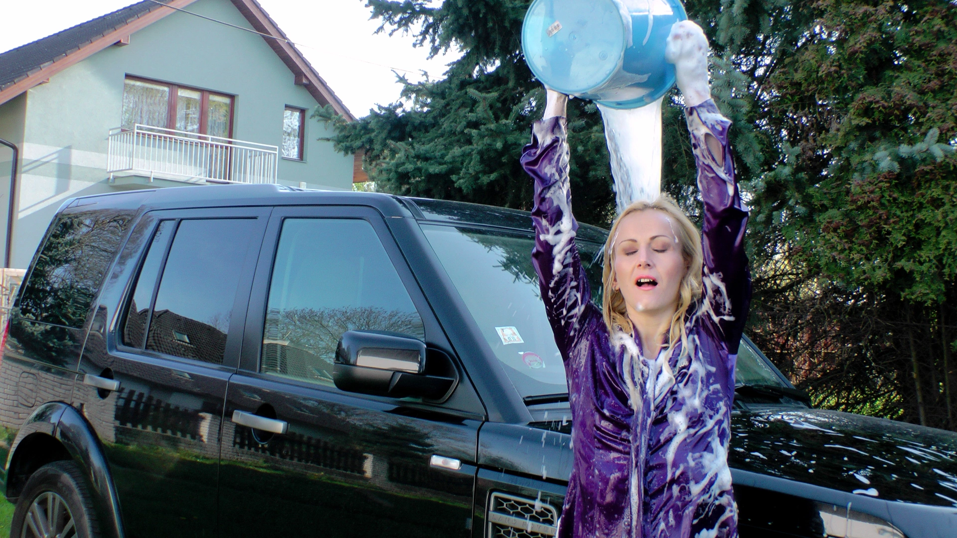 Wet & Messy Car Washing For Playful Blonde on www.sinx.com
