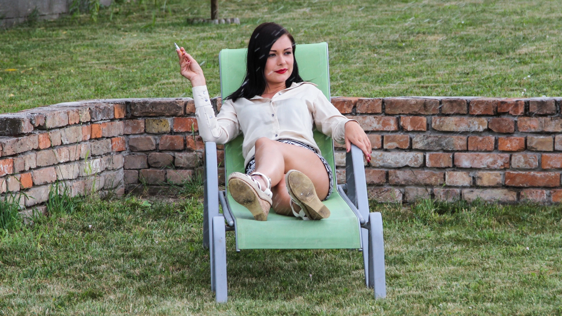 Brunette's Very Wet Sprinkler Frolic on www.sinx.com