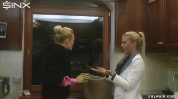 Wet and Messy Babes' Food Catfight Screencap 7 on www.sinx.com