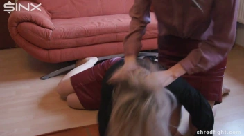 Hot Blondes' Clothes Ripping Catfight - Cam 2 Screencap 7 on www.sinx.com