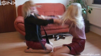 Hot Blondes' Clothes Ripping Catfight - Cam 2 Screencap 8 on www.sinx.com