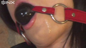 Handcuffed Hottie Drools Down Her Satin Blouse Screencap 21 on www.sinx.com