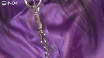 Handcuffed Hottie Drools Down Her Satin Blouse Screencap 42 on www.sinx.com