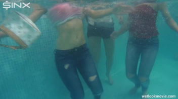 Group Of Girlfriends Go Swimming In Jeans Screencap 53 on www.sinx.com