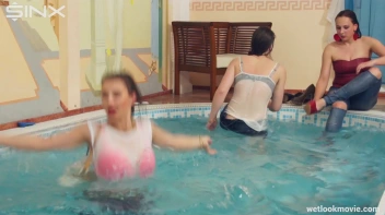 Group Of Girlfriends Go Swimming In Jeans Screencap 65 on www.sinx.com